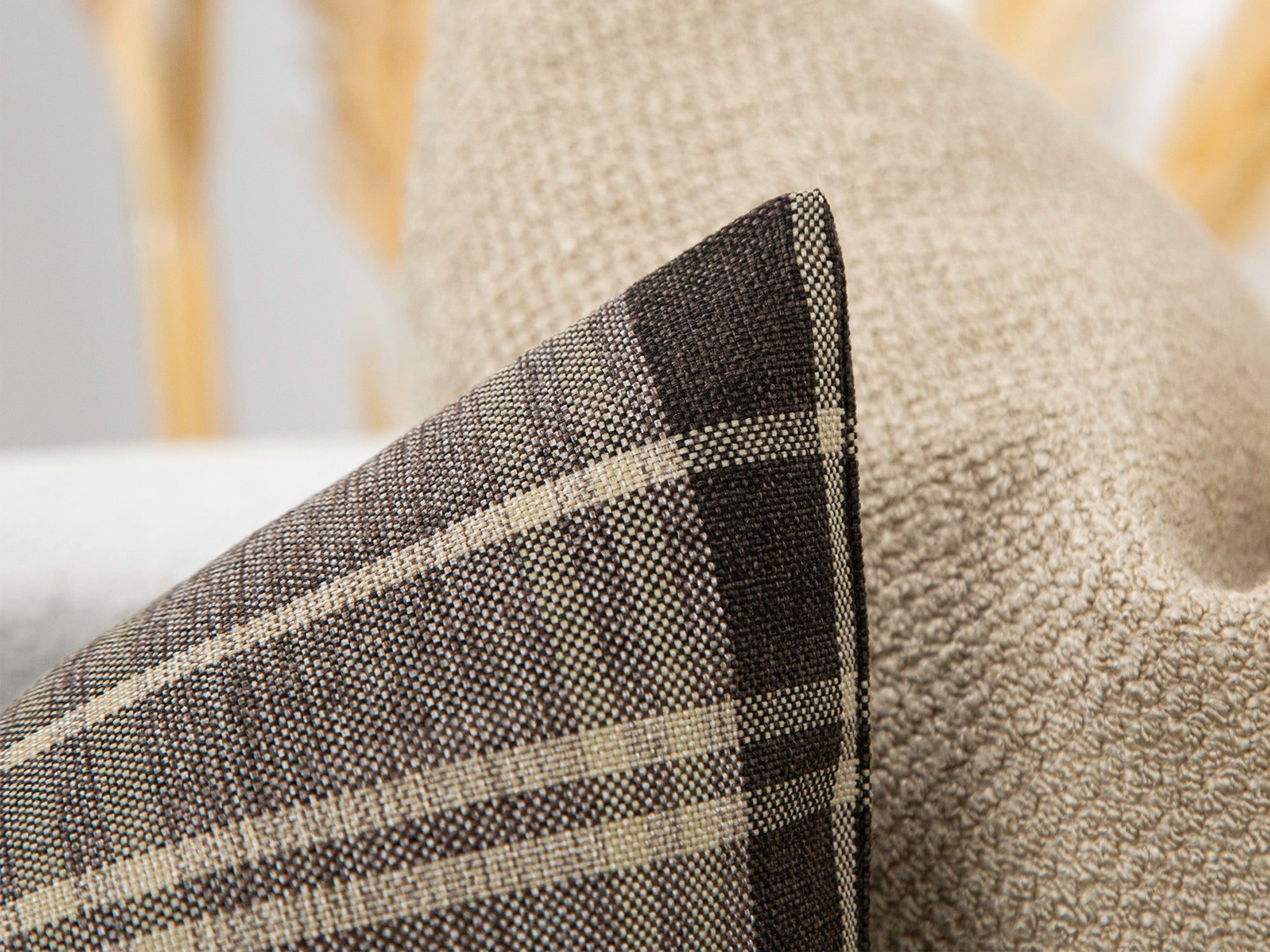 Brown Plaid Pillow Cover