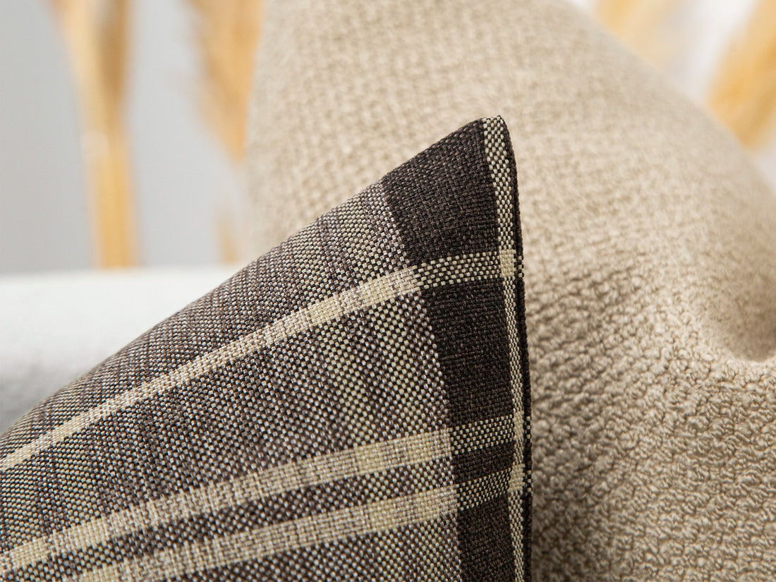 Brown Plaid Pillow Cover