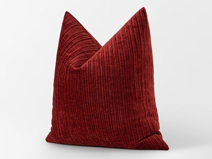 Pomegranate Striped Textured Pillow Cover