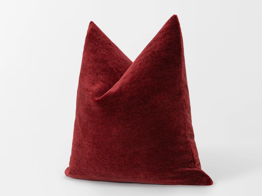 Pomegranate Mohair Velvet Pillow Cover