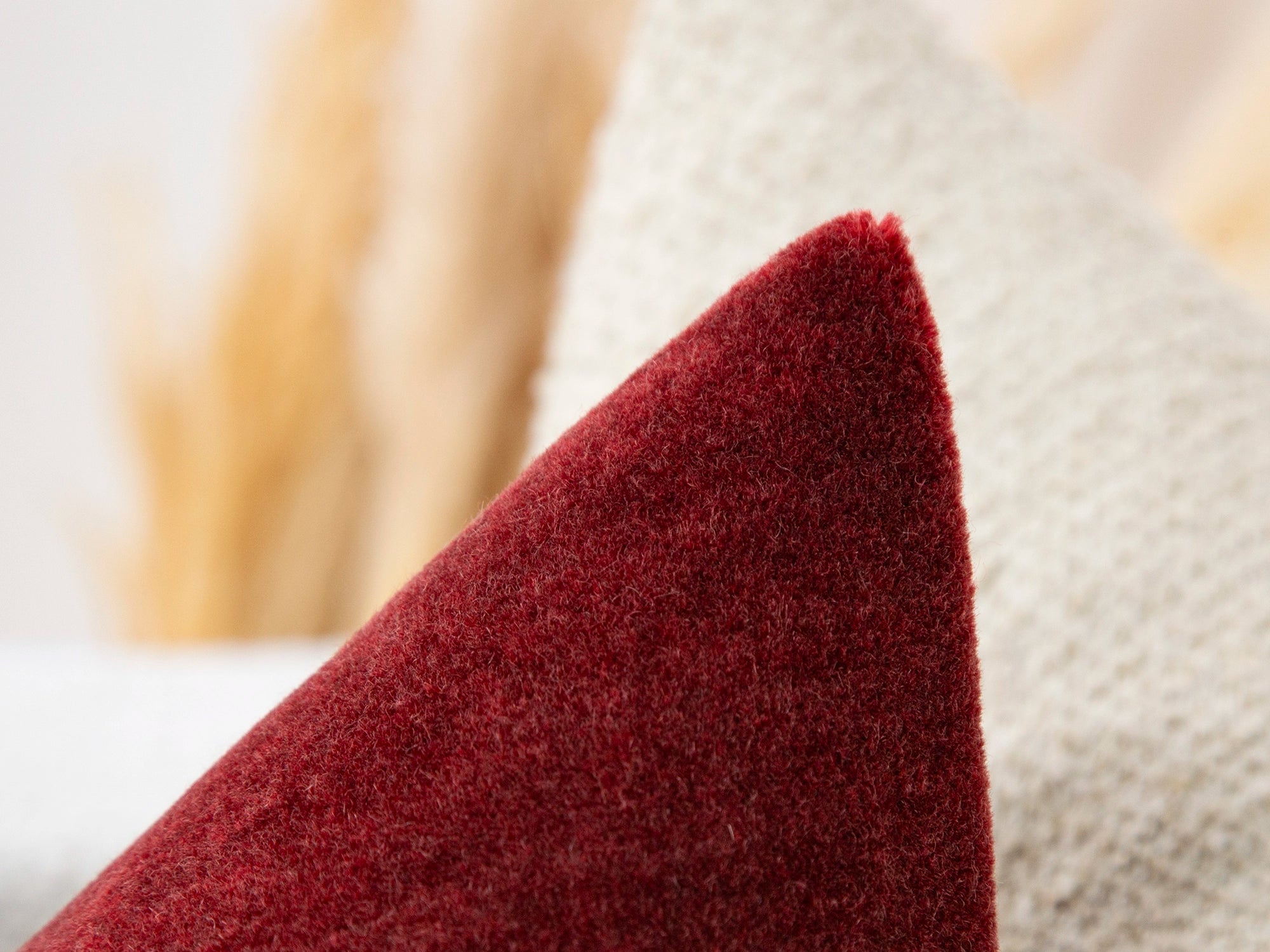 Pomegranate Mohair Velvet Pillow Cover