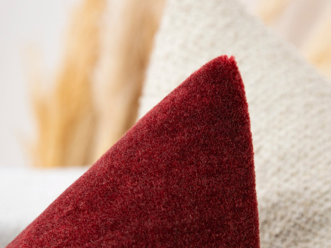 Pomegranate Mohair Velvet Pillow Cover