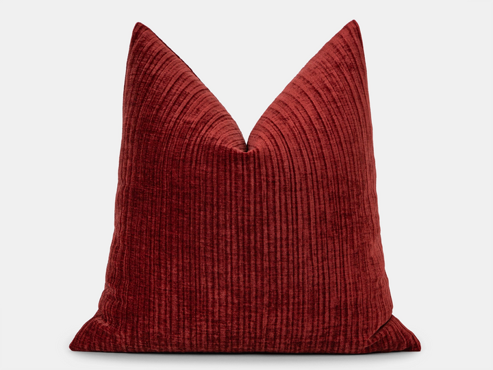 Pomegranate Striped Textured Pillow Cover
