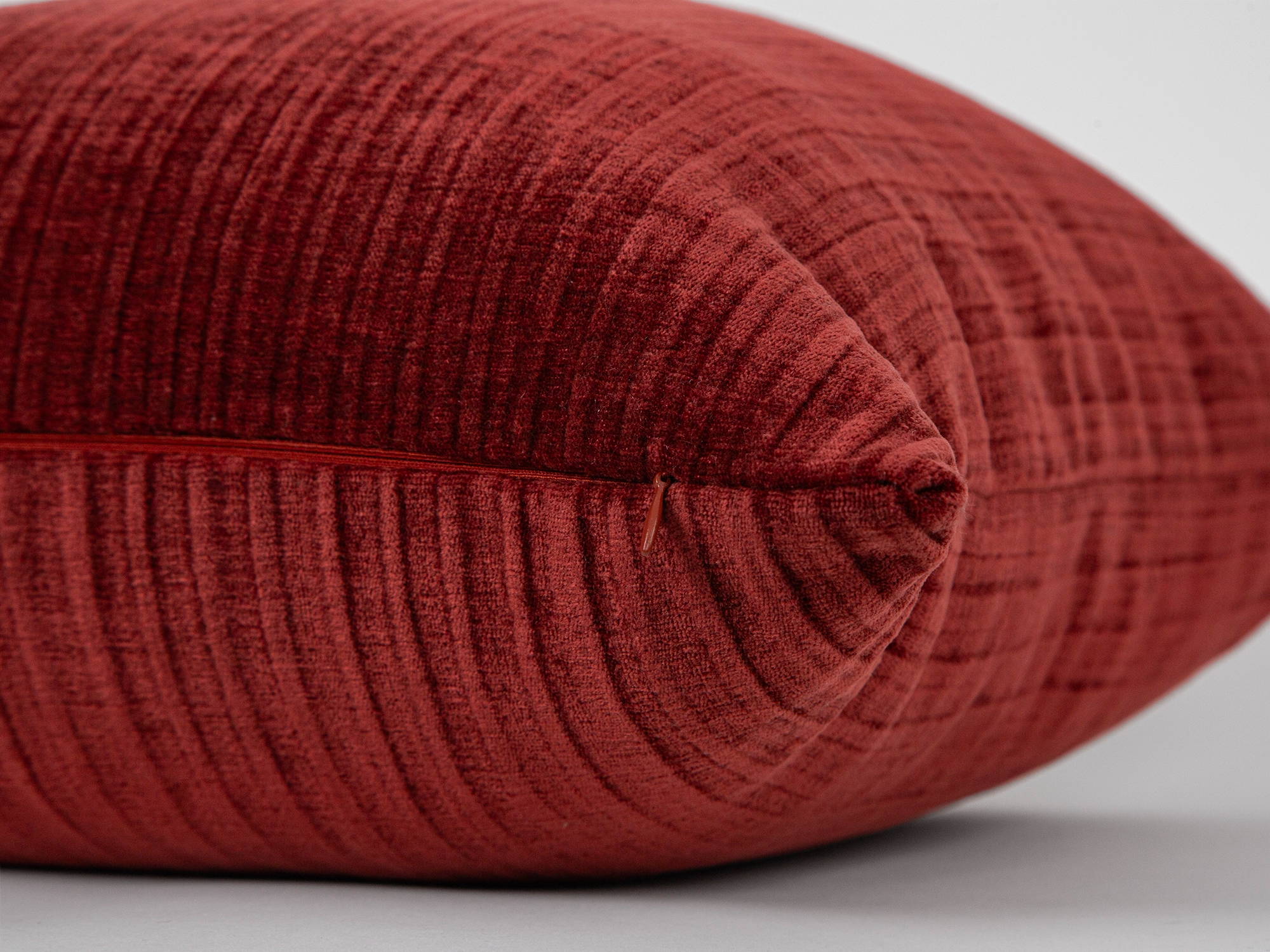 Pomegranate Striped Textured Pillow Cover