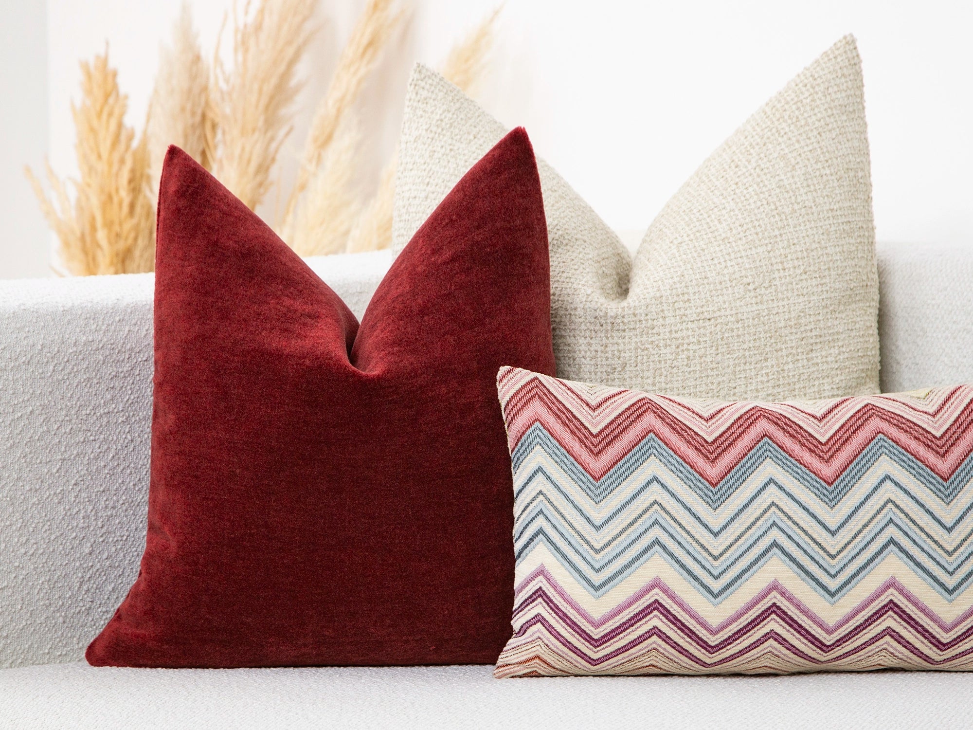 Pomegranate Mohair Velvet Pillow Cover