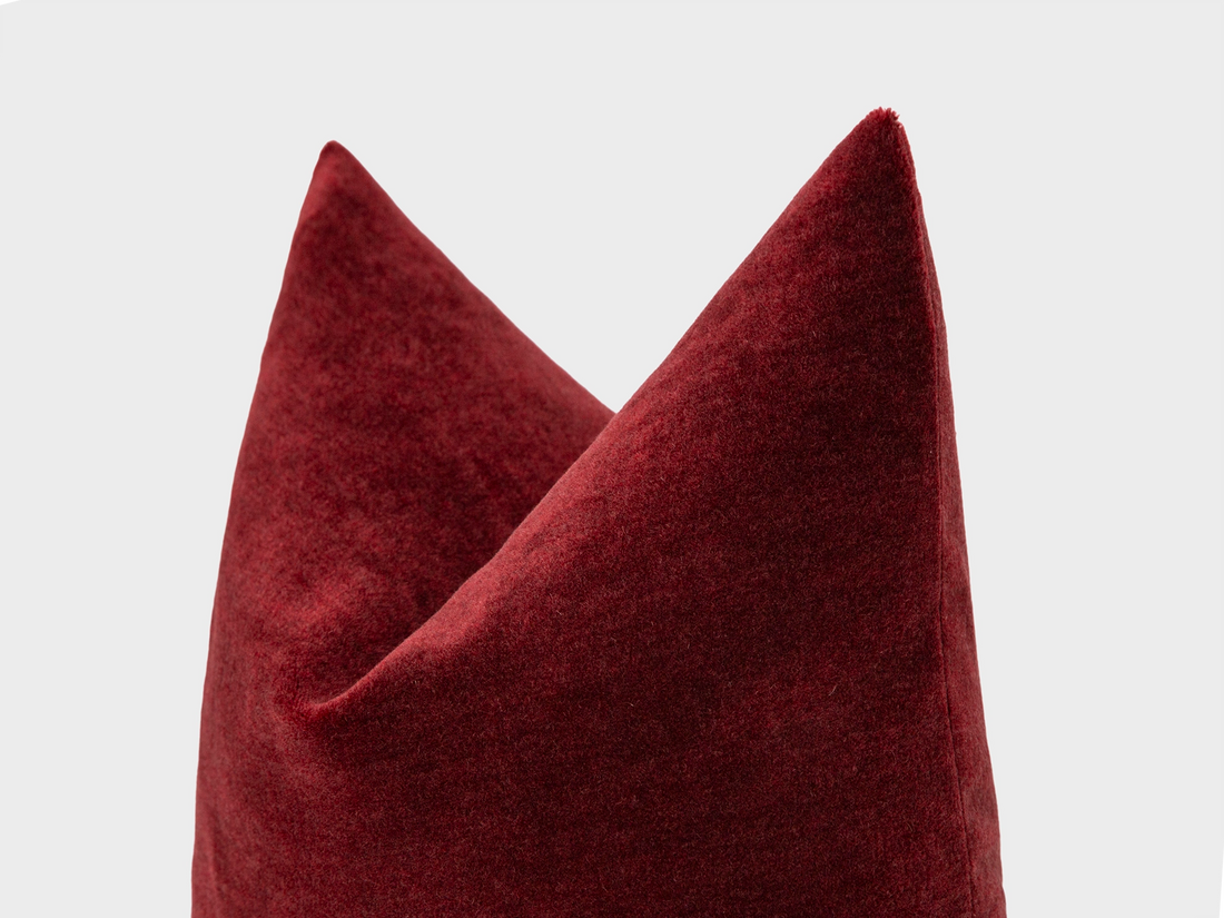 Pomegranate Mohair Velvet Pillow Cover