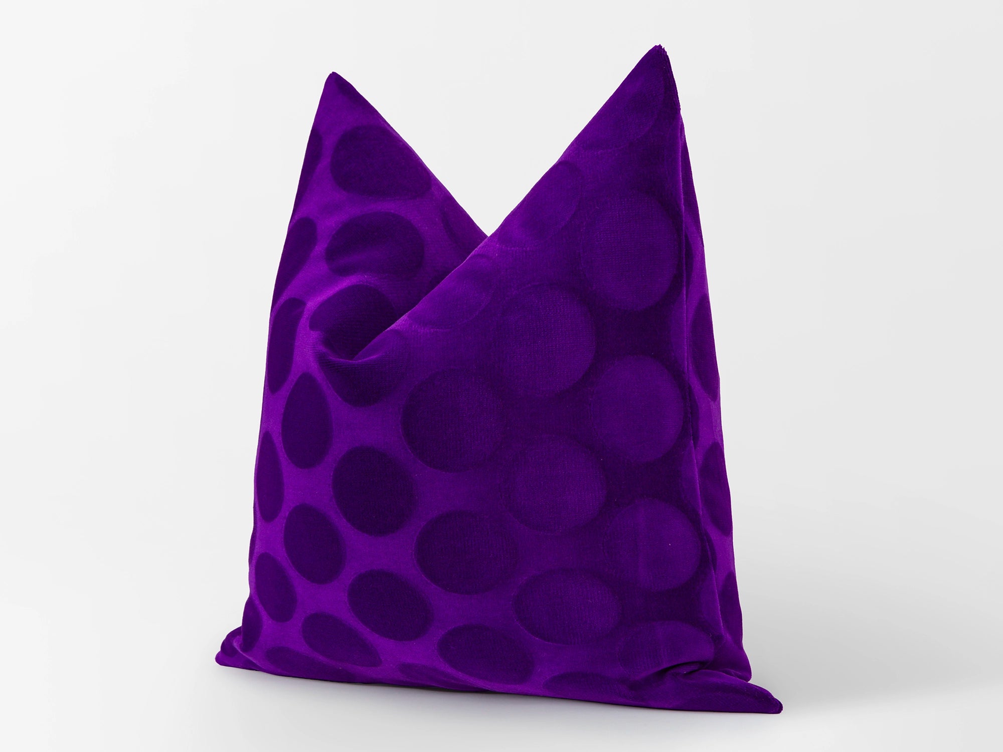 Purple Dotted Velvet Pillow Cover
