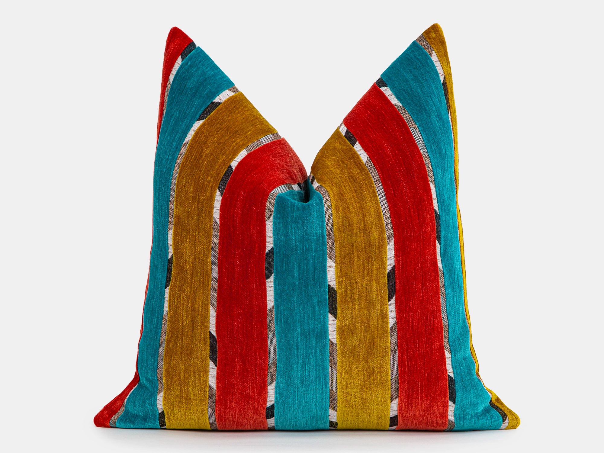 Red Blue Mid-Century Pillow Cover