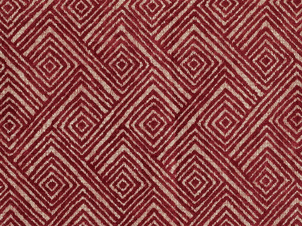 Red Geometric Upholstery Fabric – Nexus Diamond