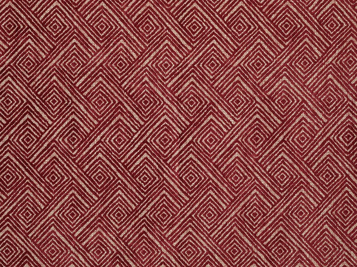 Red Geometric Upholstery Fabric – Nexus Diamond