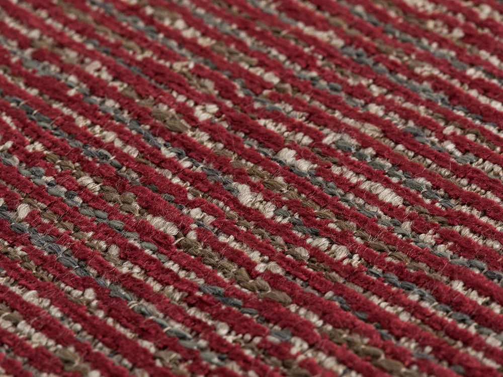 Red Striped Upholstery Fabric -Nexus Terra Lines