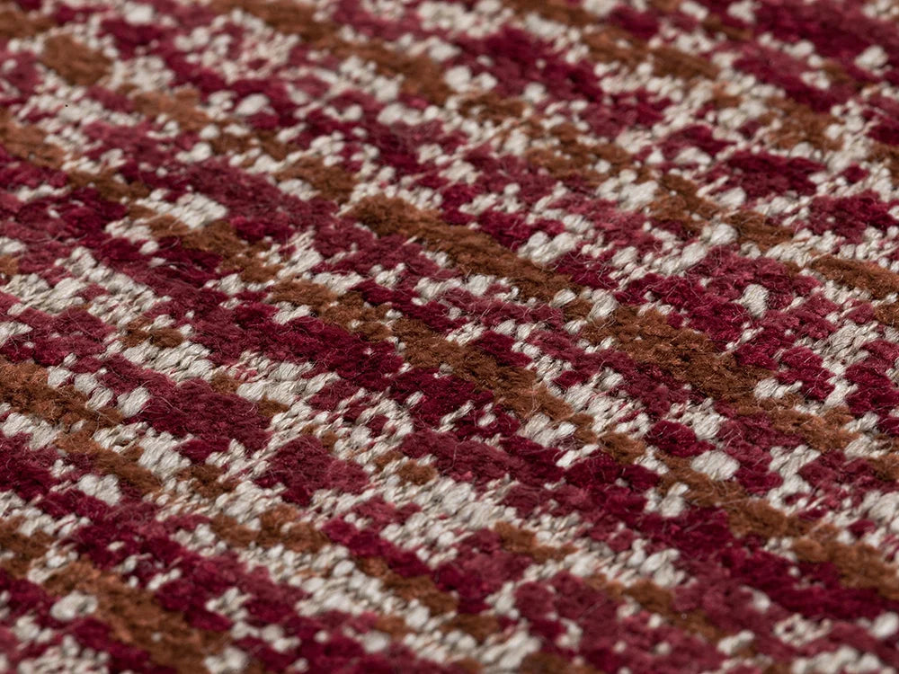 Red Textured Upholstery Fabric - Nexus Pulse