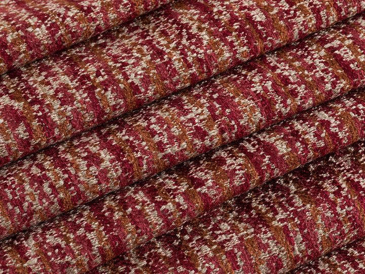 Red Textured Upholstery Fabric - Nexus Pulse