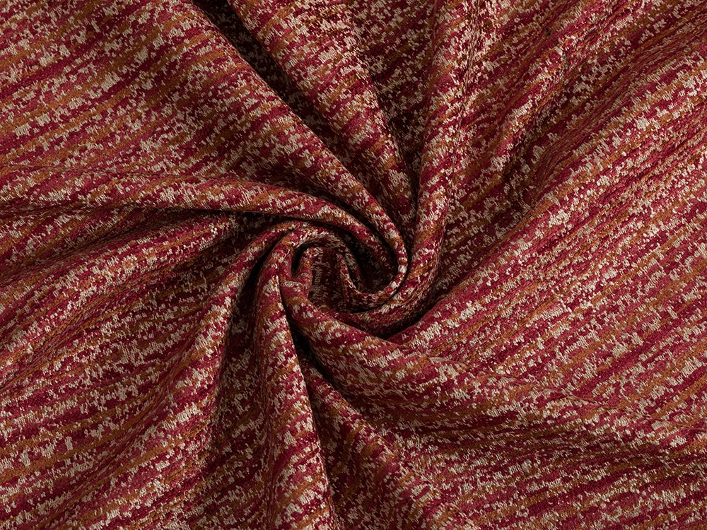 Red Textured Upholstery Fabric - Nexus Pulse