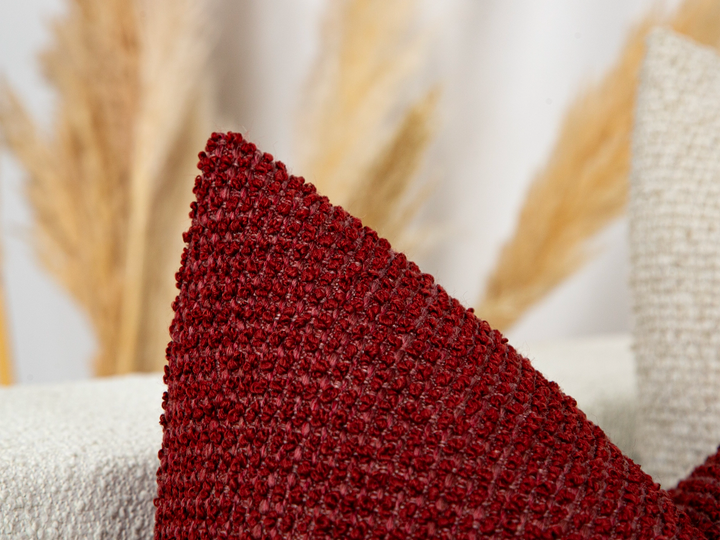Claret Red Textured Pillow Cover