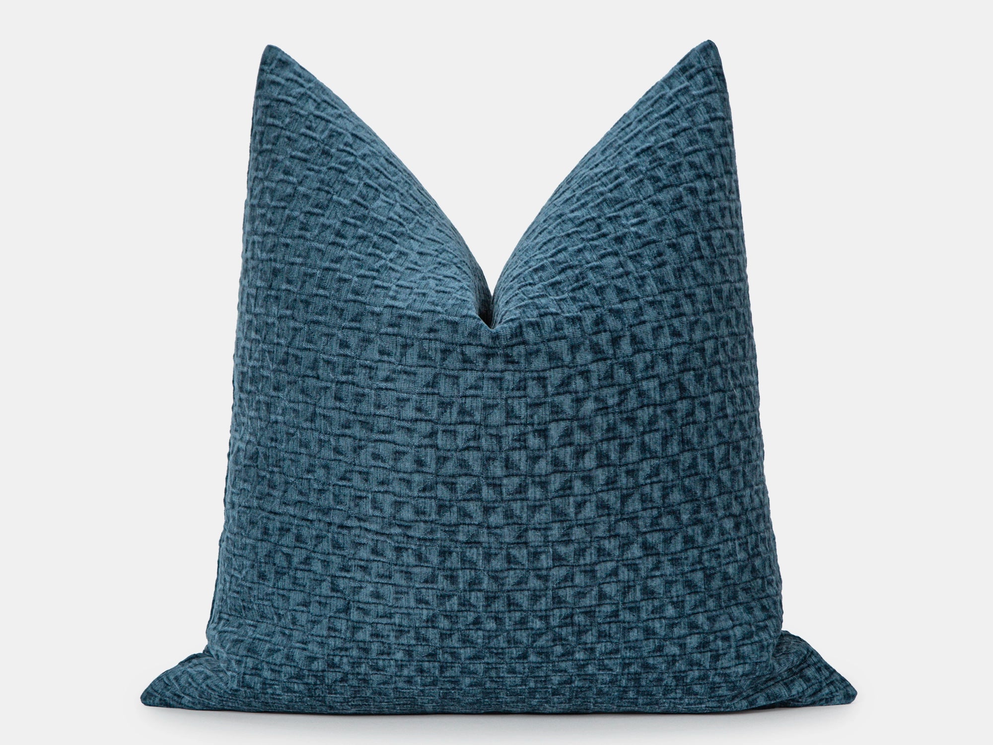 Dark Teal Textured Lattice Pillow Cover – Relief