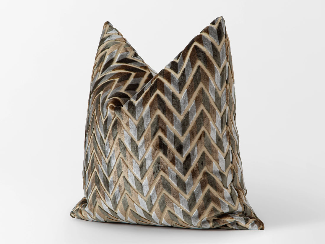 Brown Retro Chevron Pillow Cover