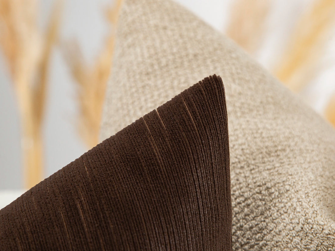Brown Ribbed Velvet Pillow Cover