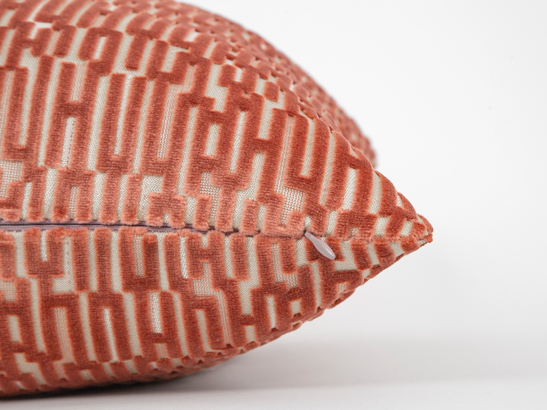 Rose Pink Cut Velvet Pillow Cover