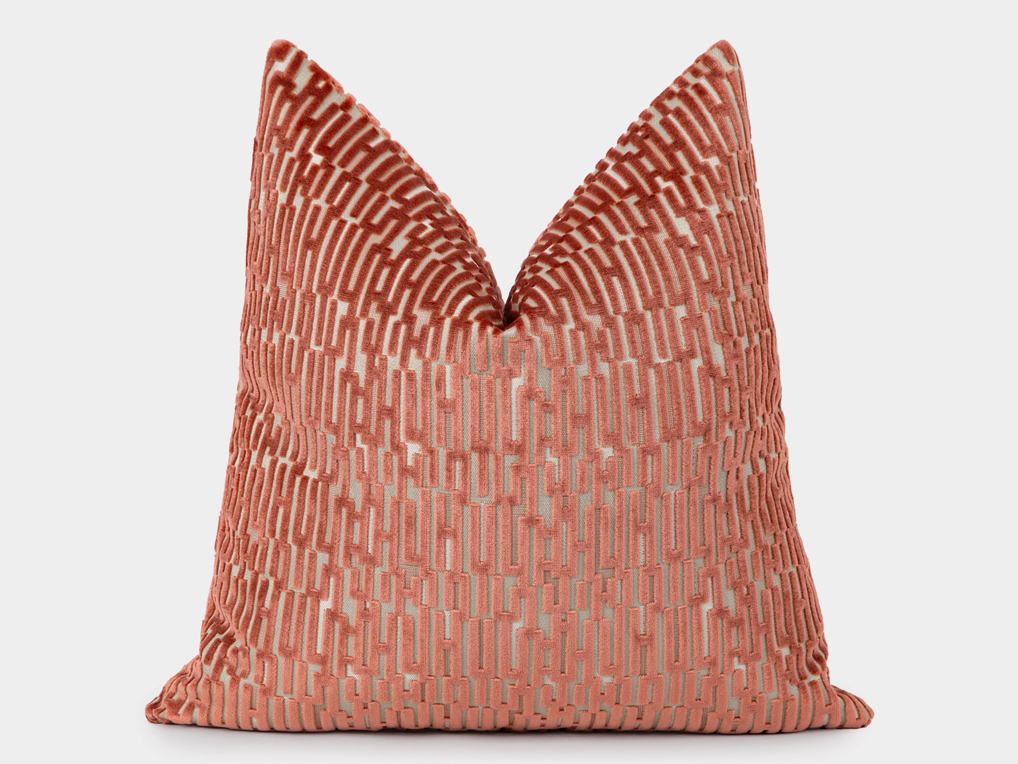 Rose Pink Cut Velvet Pillow Cover