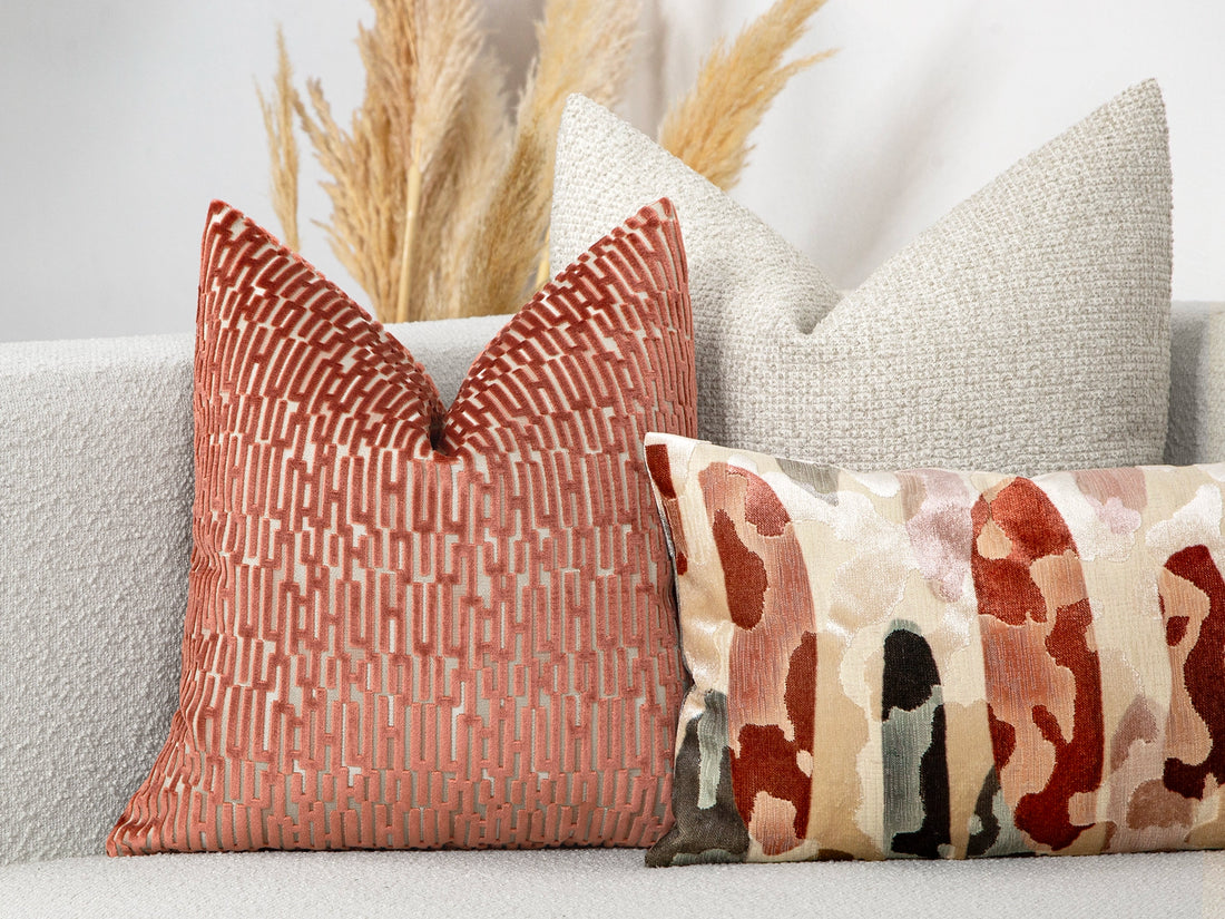 Rose Pink Cut Velvet Pillow Cover