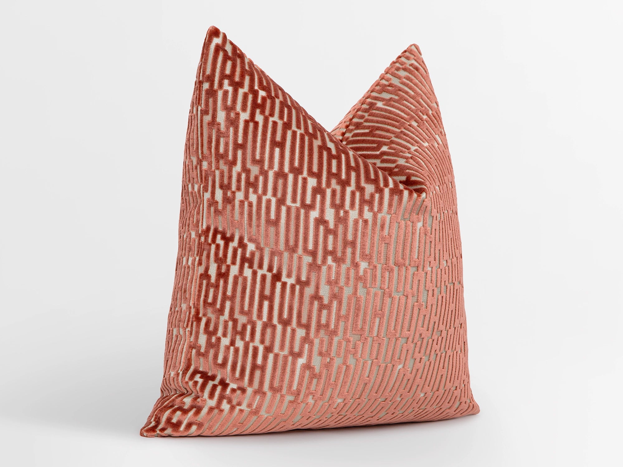 Rose Pink Cut Velvet Pillow Cover