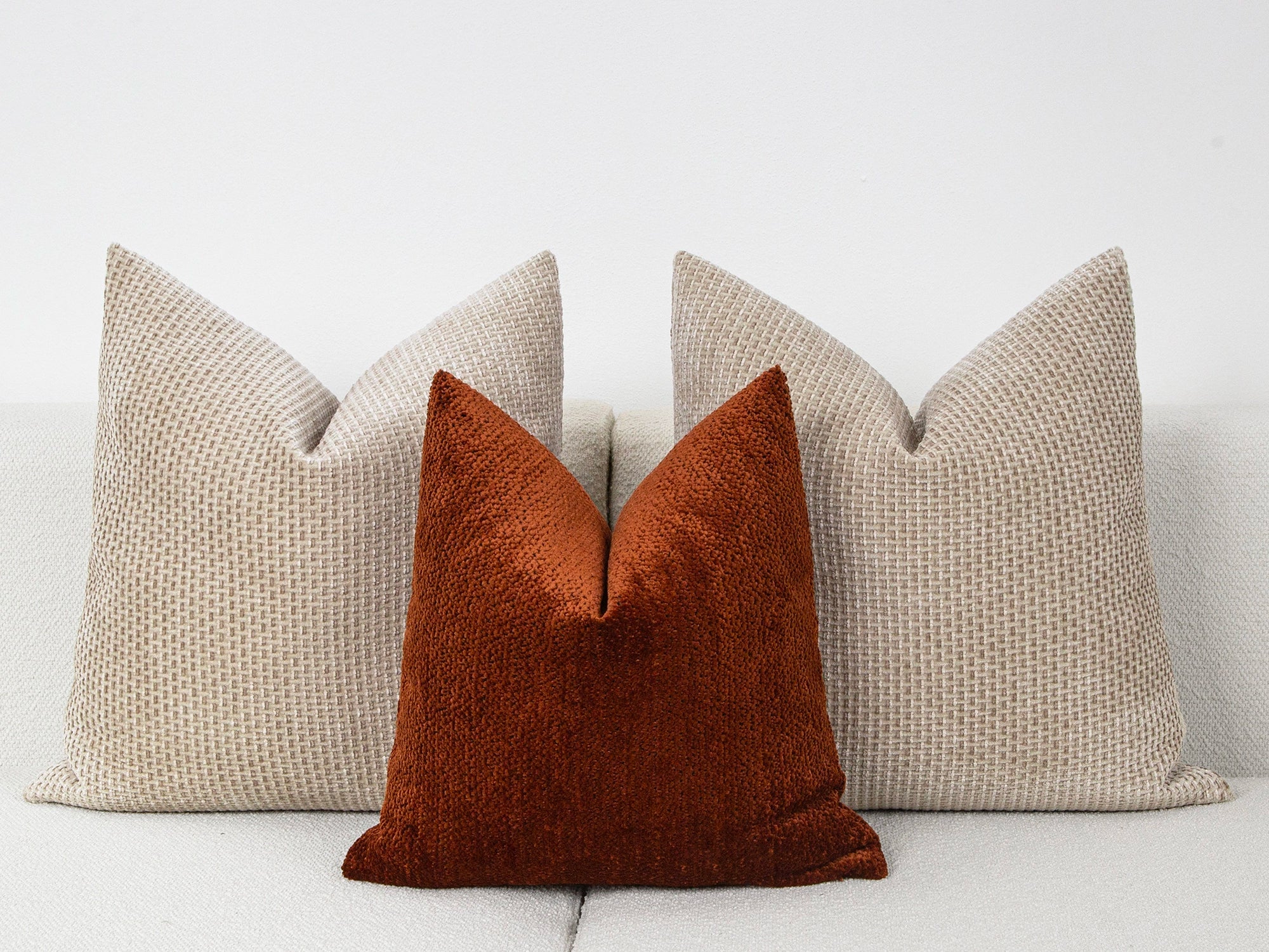 Rust Textured Soft Pillow Cover