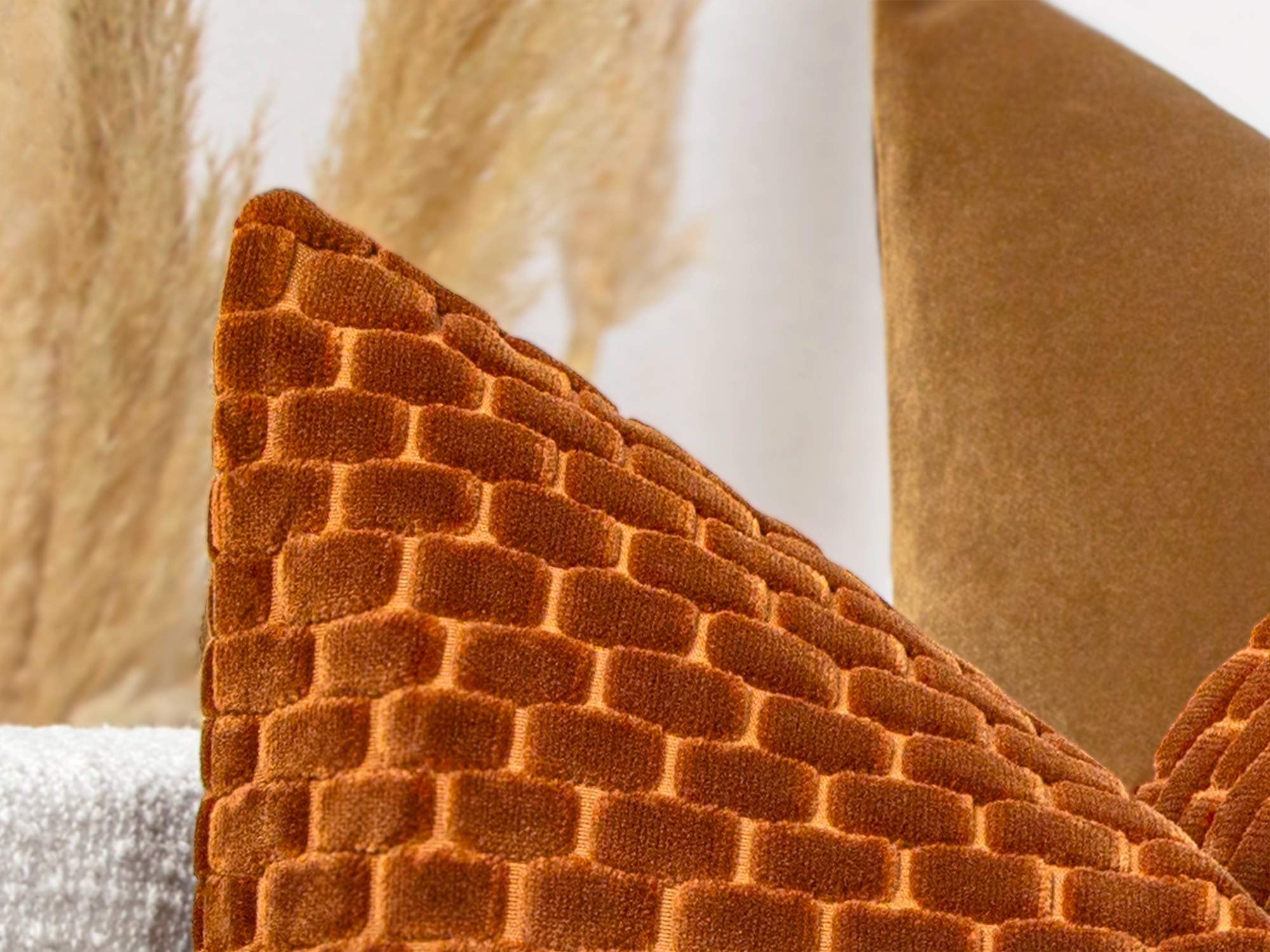 Rust Brick Textured Pillow Cover