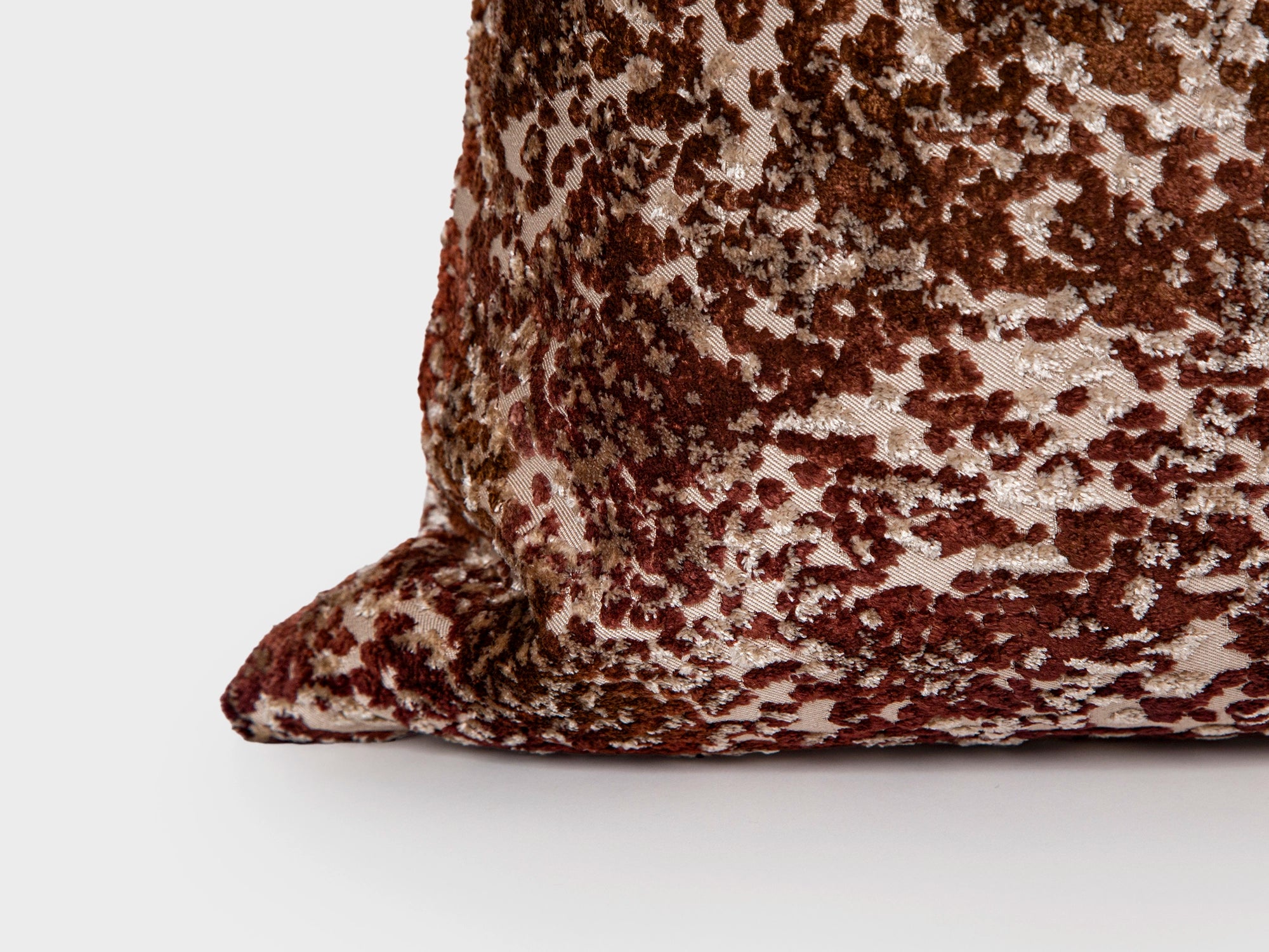 Rust Brown Cut Velvet Pillow Cover