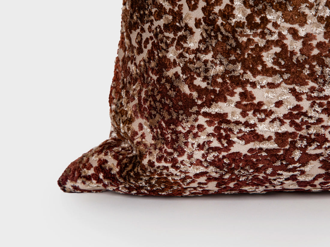 Rust Brown Cut Velvet Pillow Cover