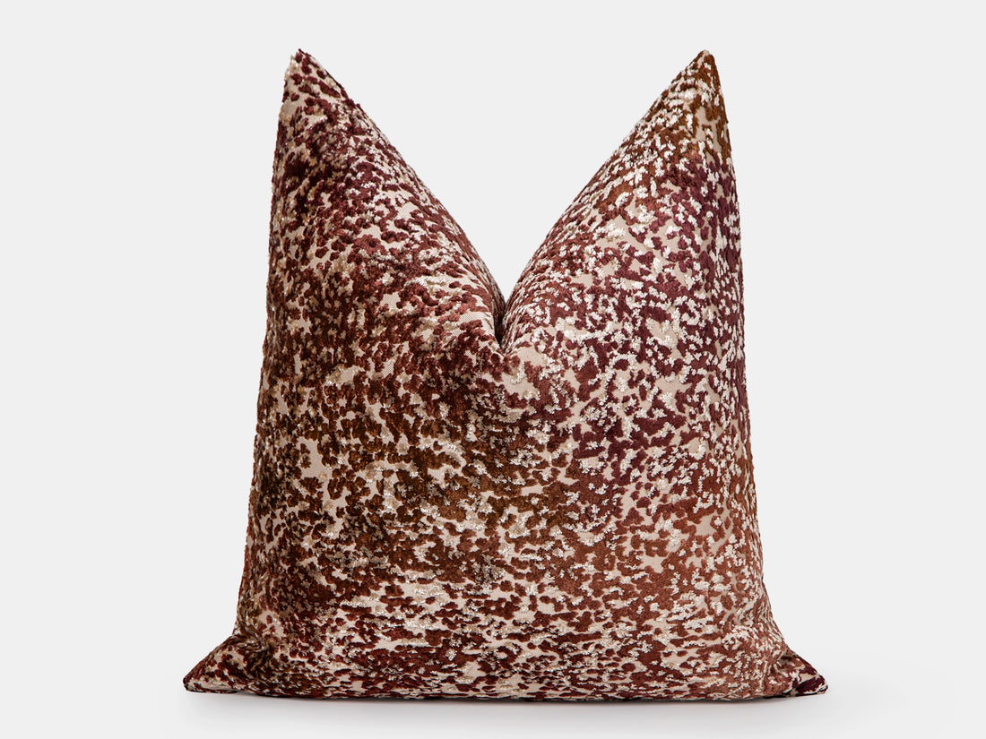 Rust Brown Cut Velvet Pillow Cover