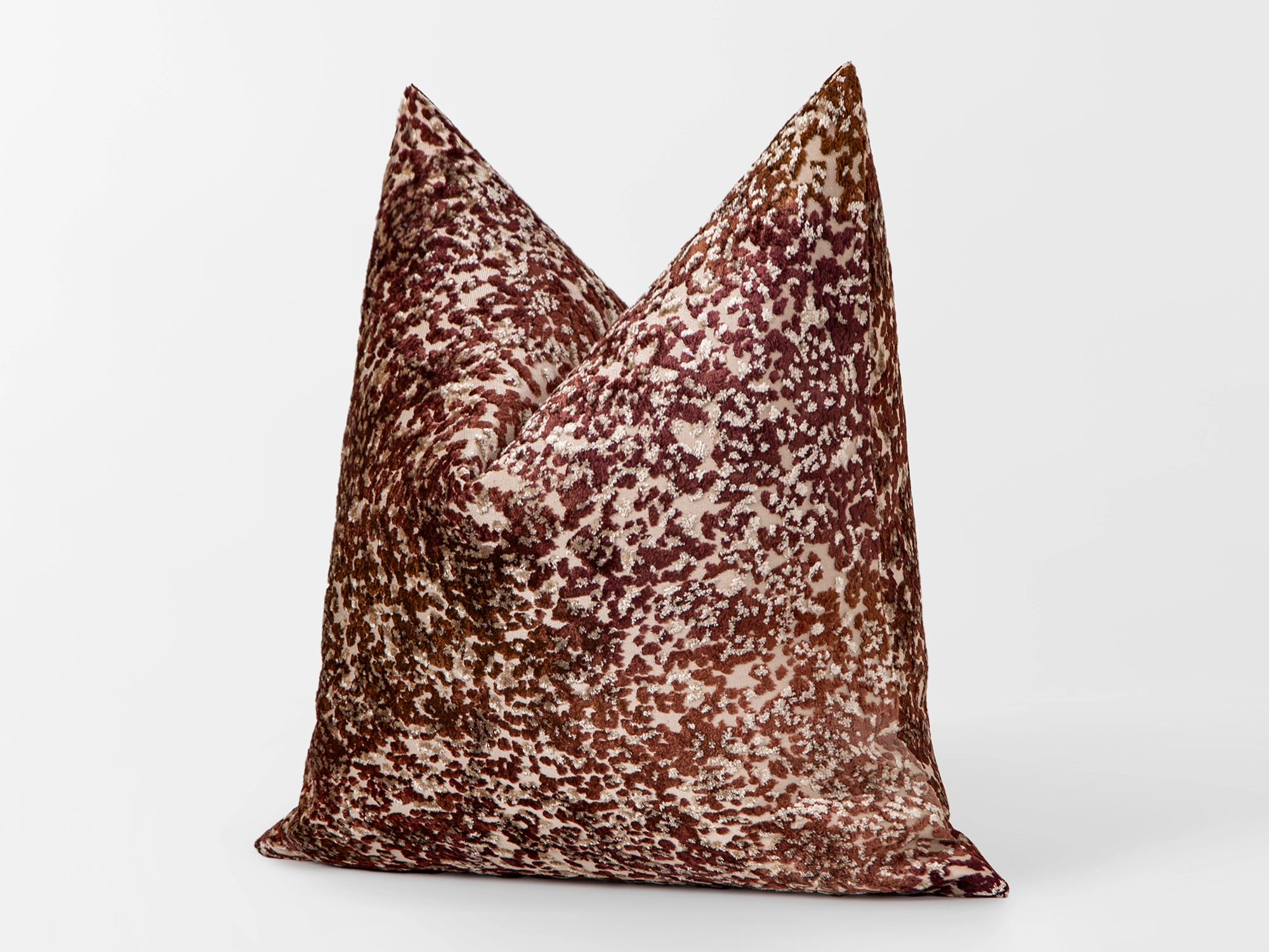 Rust Brown Cut Velvet Pillow Cover