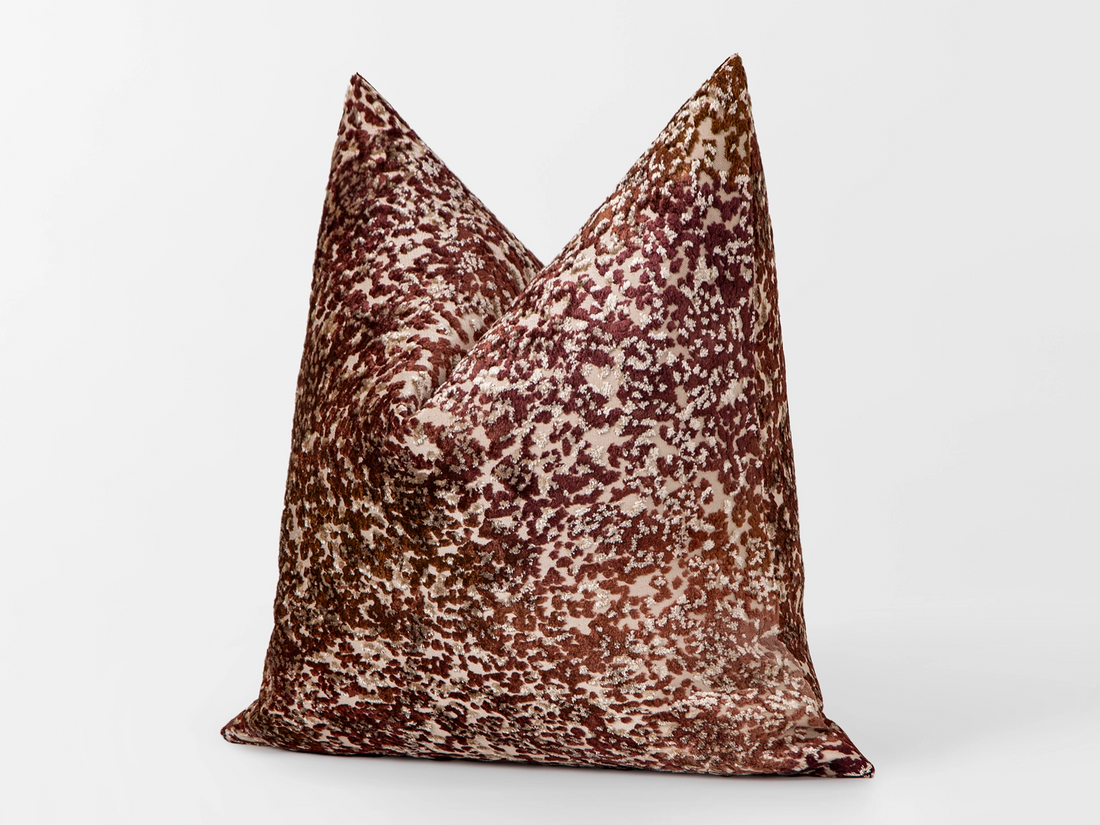 Rust Brown Cut Velvet Pillow Cover