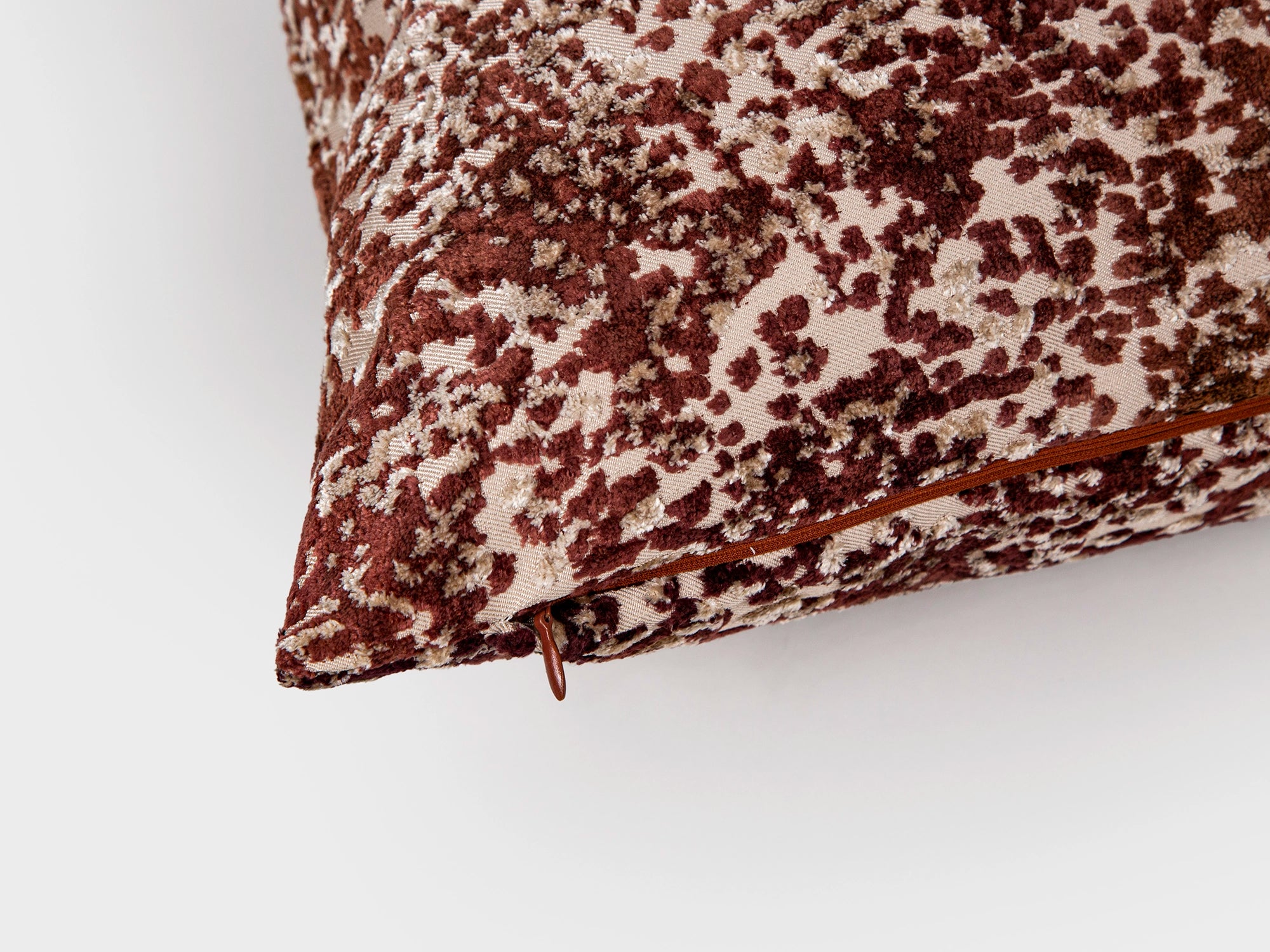 Rust Brown Cut Velvet Pillow Cover