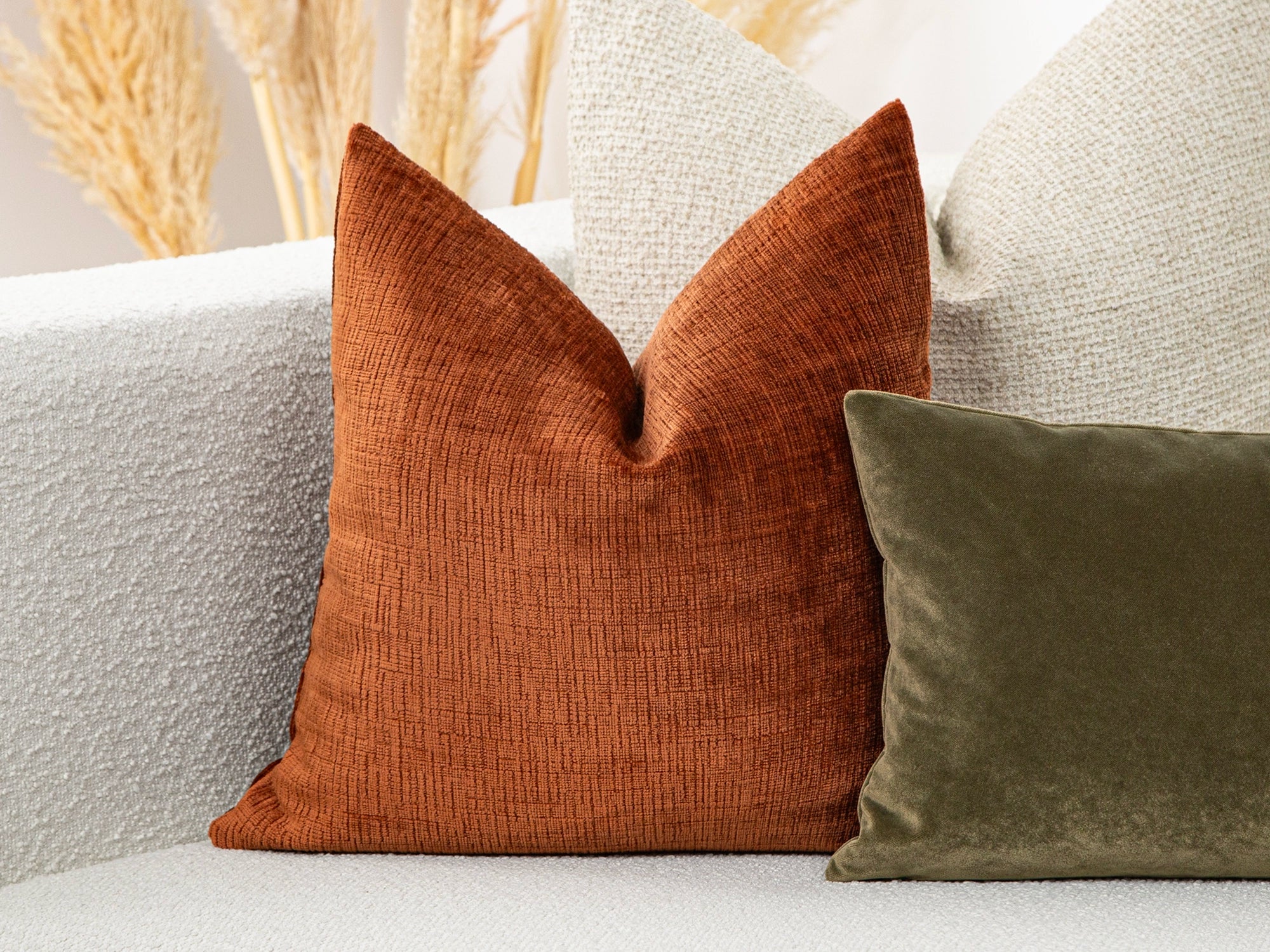 Rust Chenille Pillow Cover – Cozy