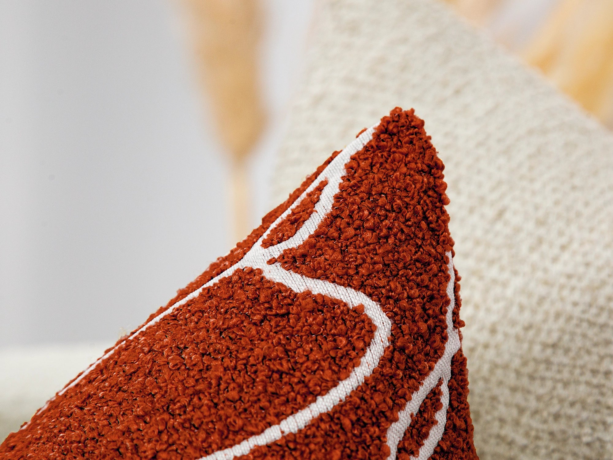 Rust Abstract Line Pillow Cover - Contour