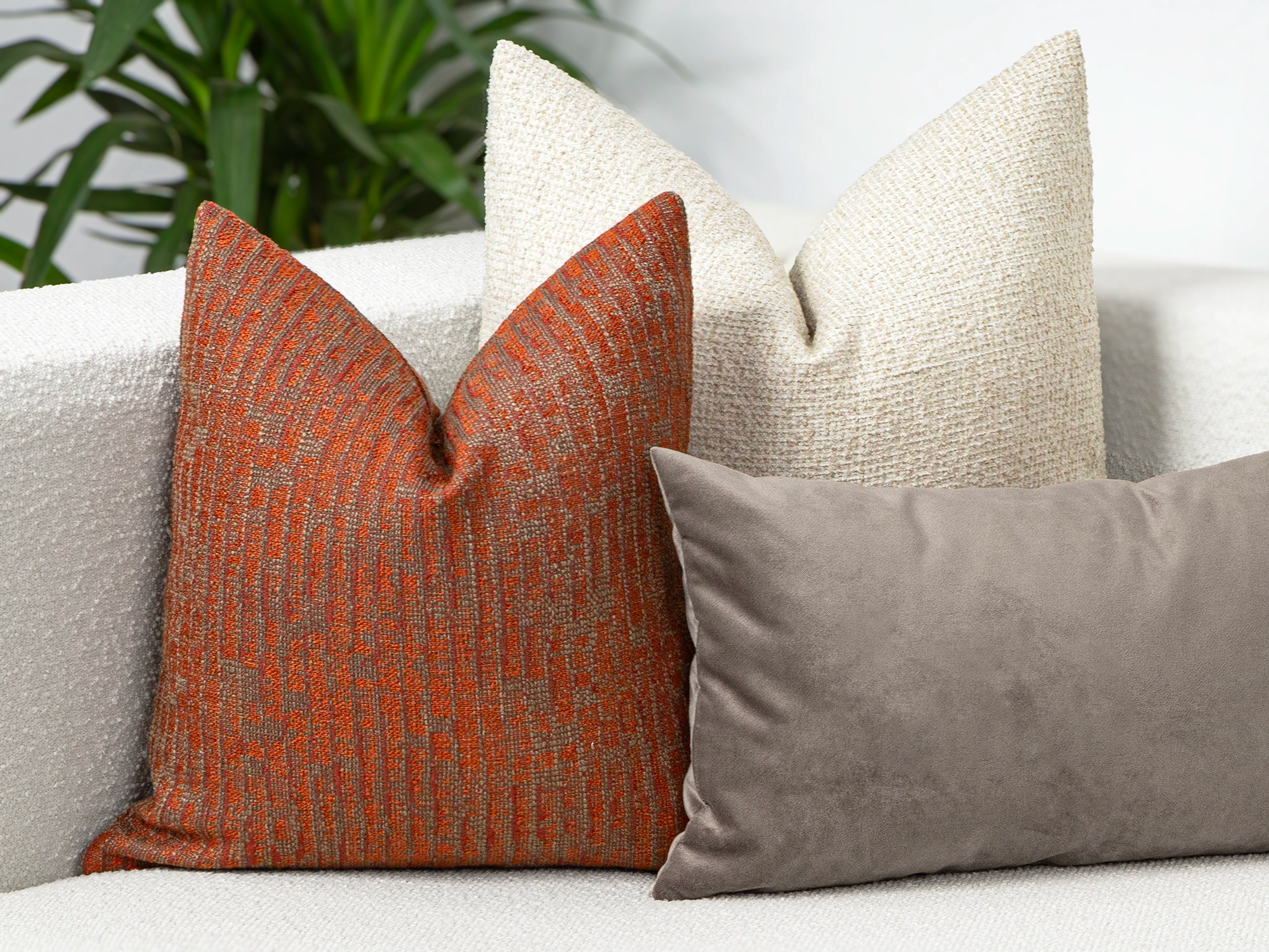 Brick Colored Woven Pillow Cover