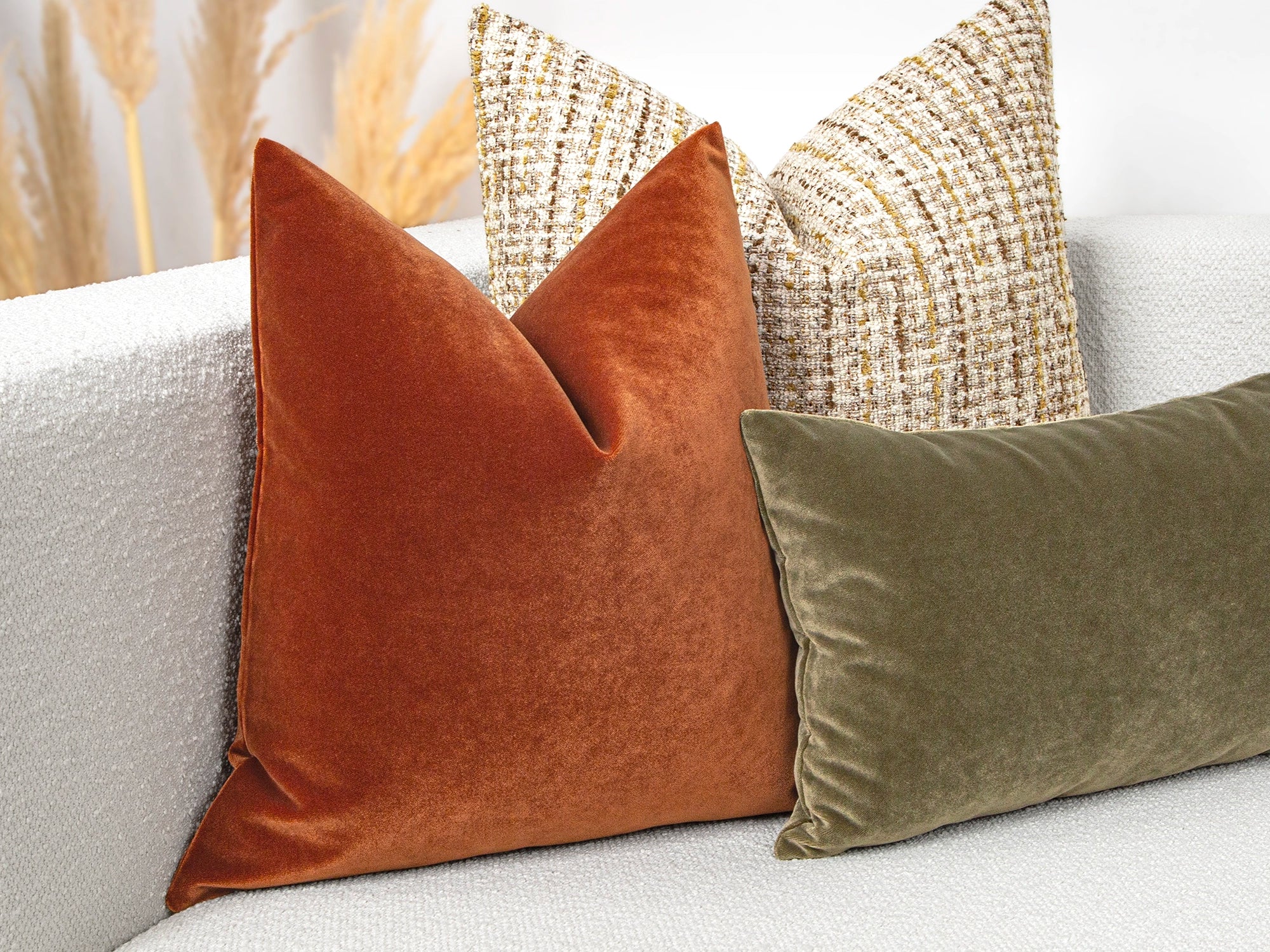 Rust Orange Velvet Pillow Cover