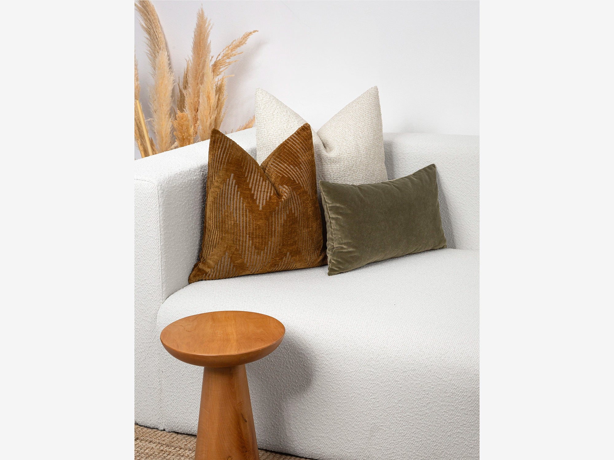 Burnt Orange Geometric Textured Pillow Cover