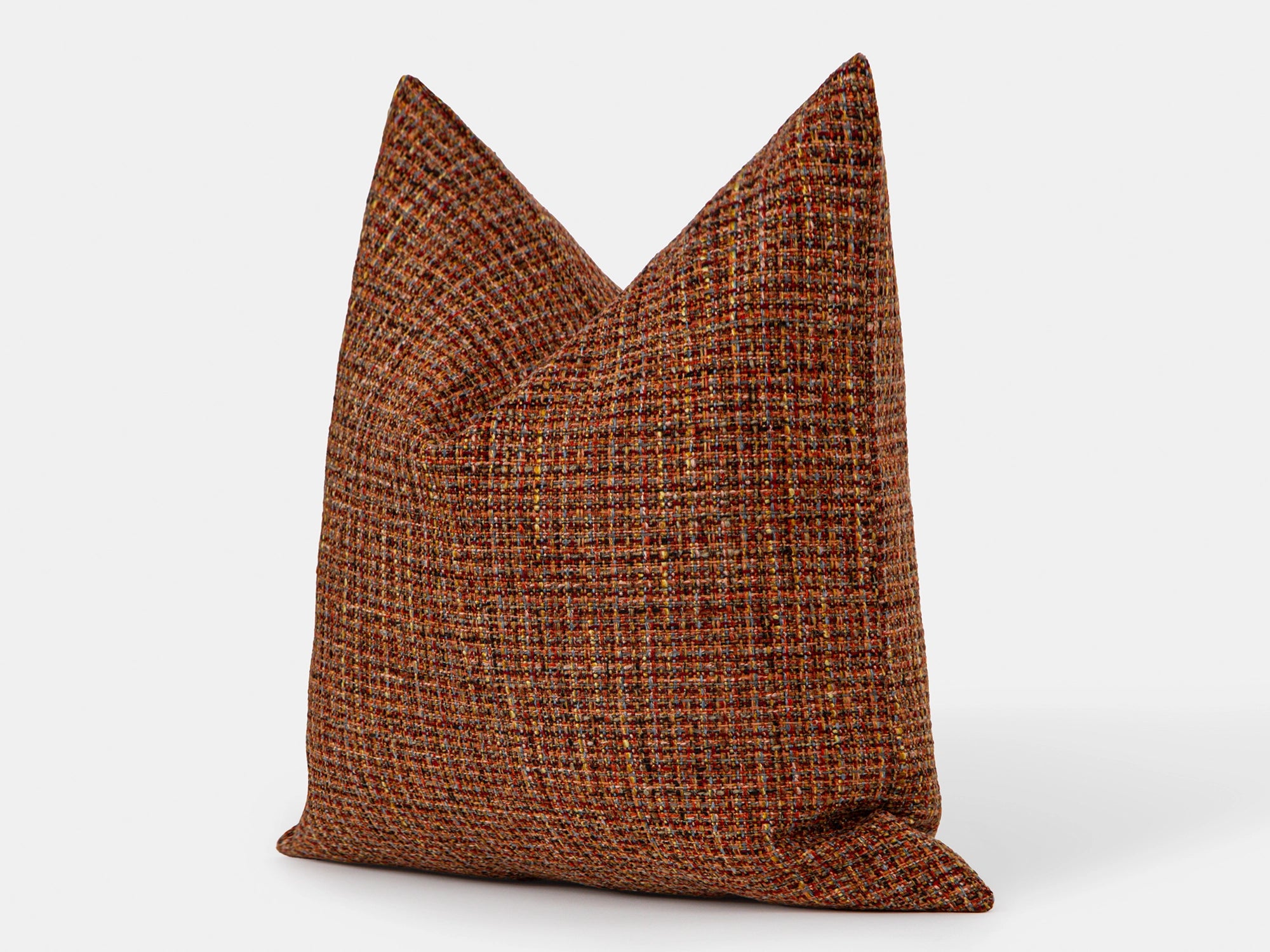 Rust Woven Linen Pillow Cover