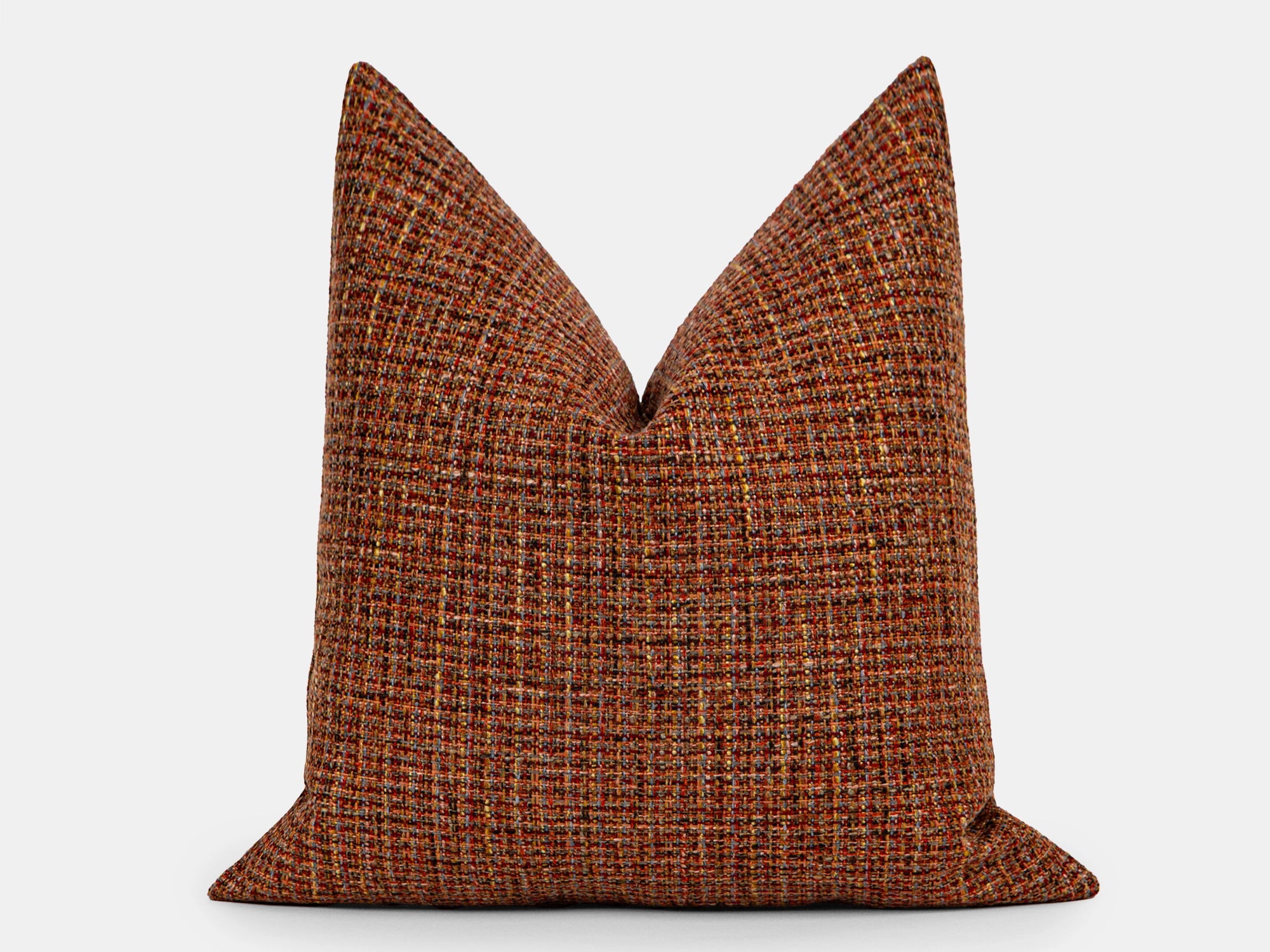Rust Woven Linen Pillow Cover