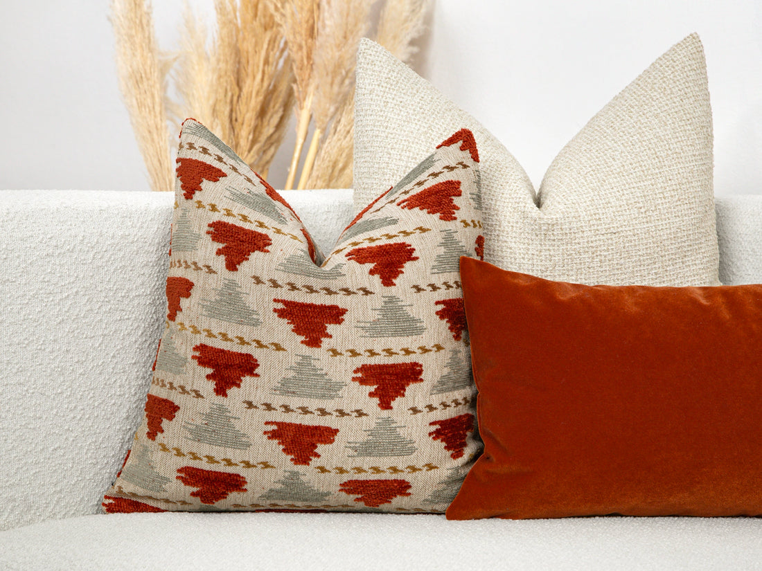 Rust Accent Throw Pillow Cover - Textured & Soft
