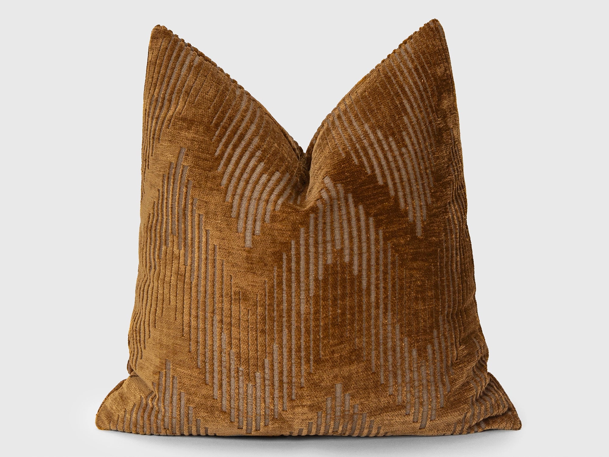 Burnt Orange Geometric Textured Pillow Cover