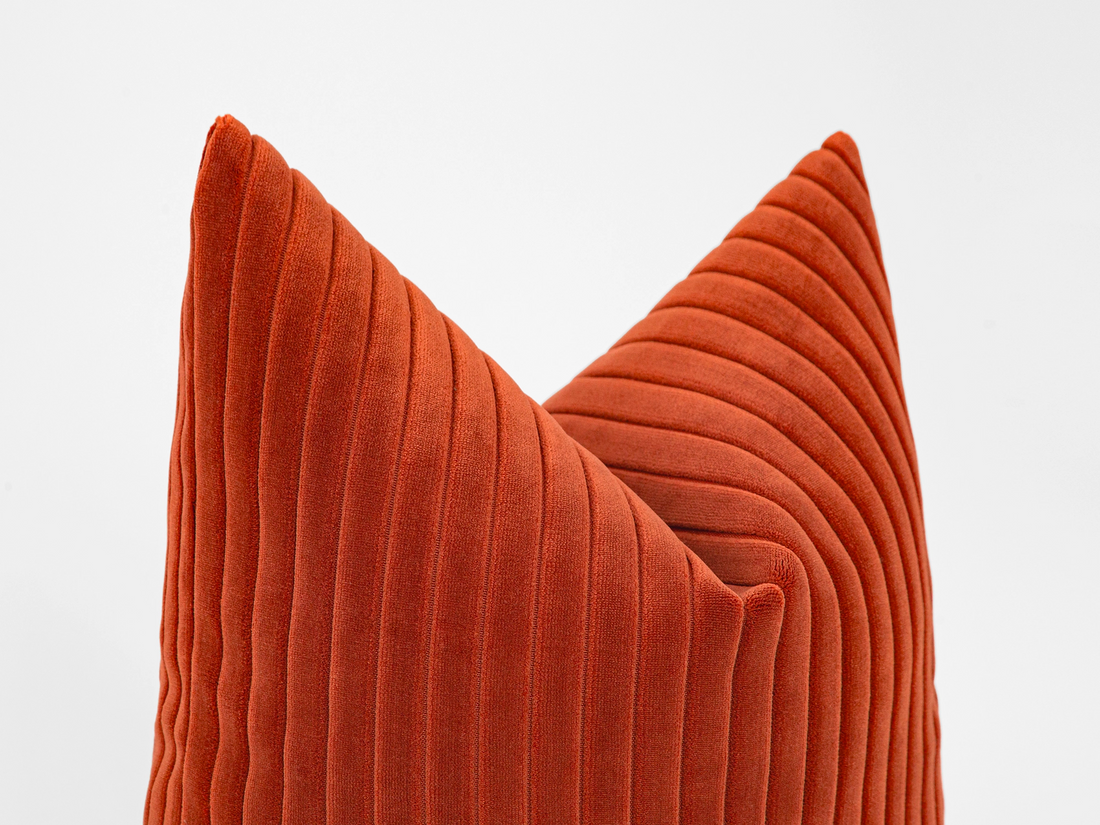 Rust Orange Corduroy Velvet Pillow Cover