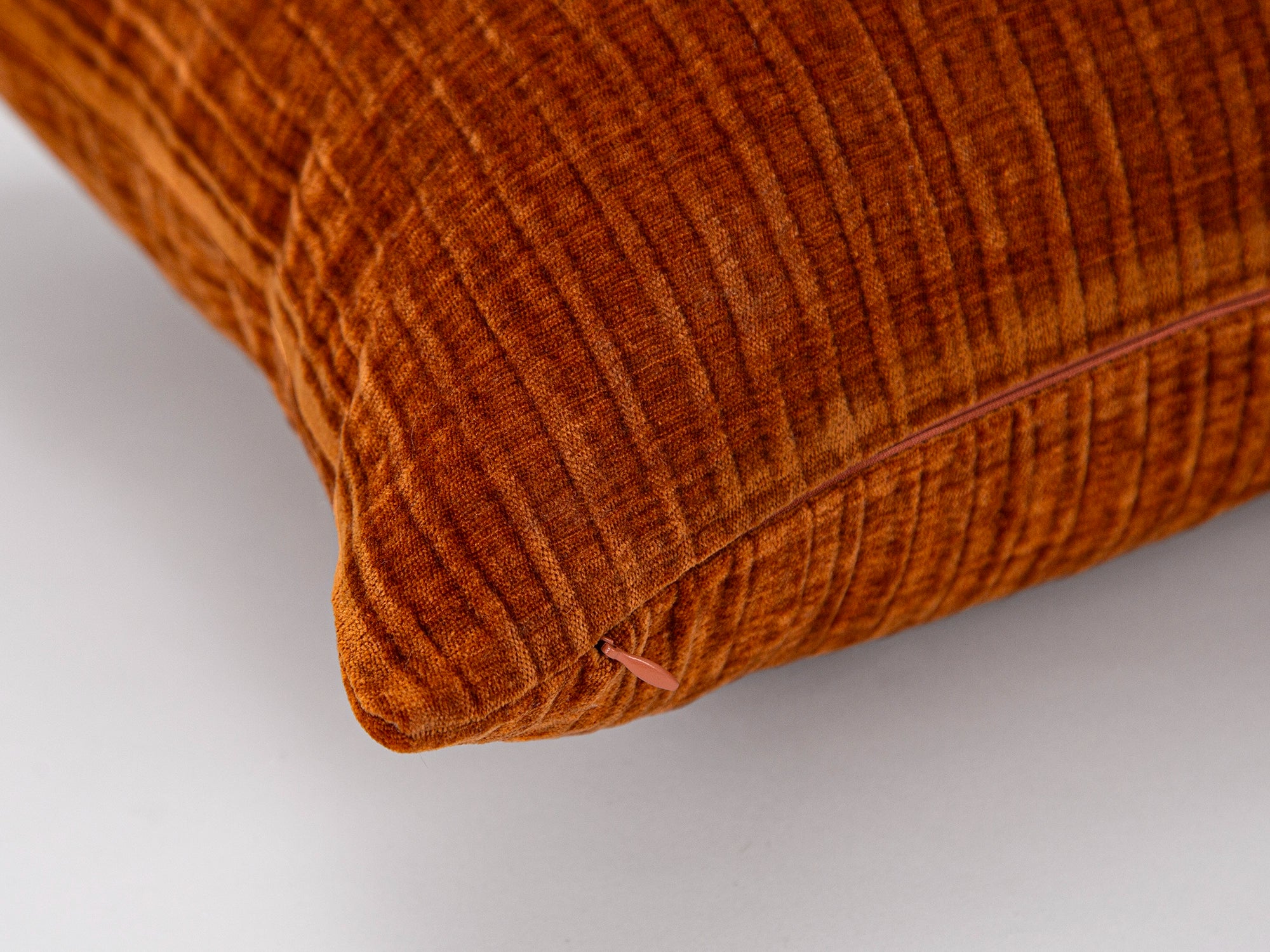 Burnt Orange Striped Soft Pillow Cover