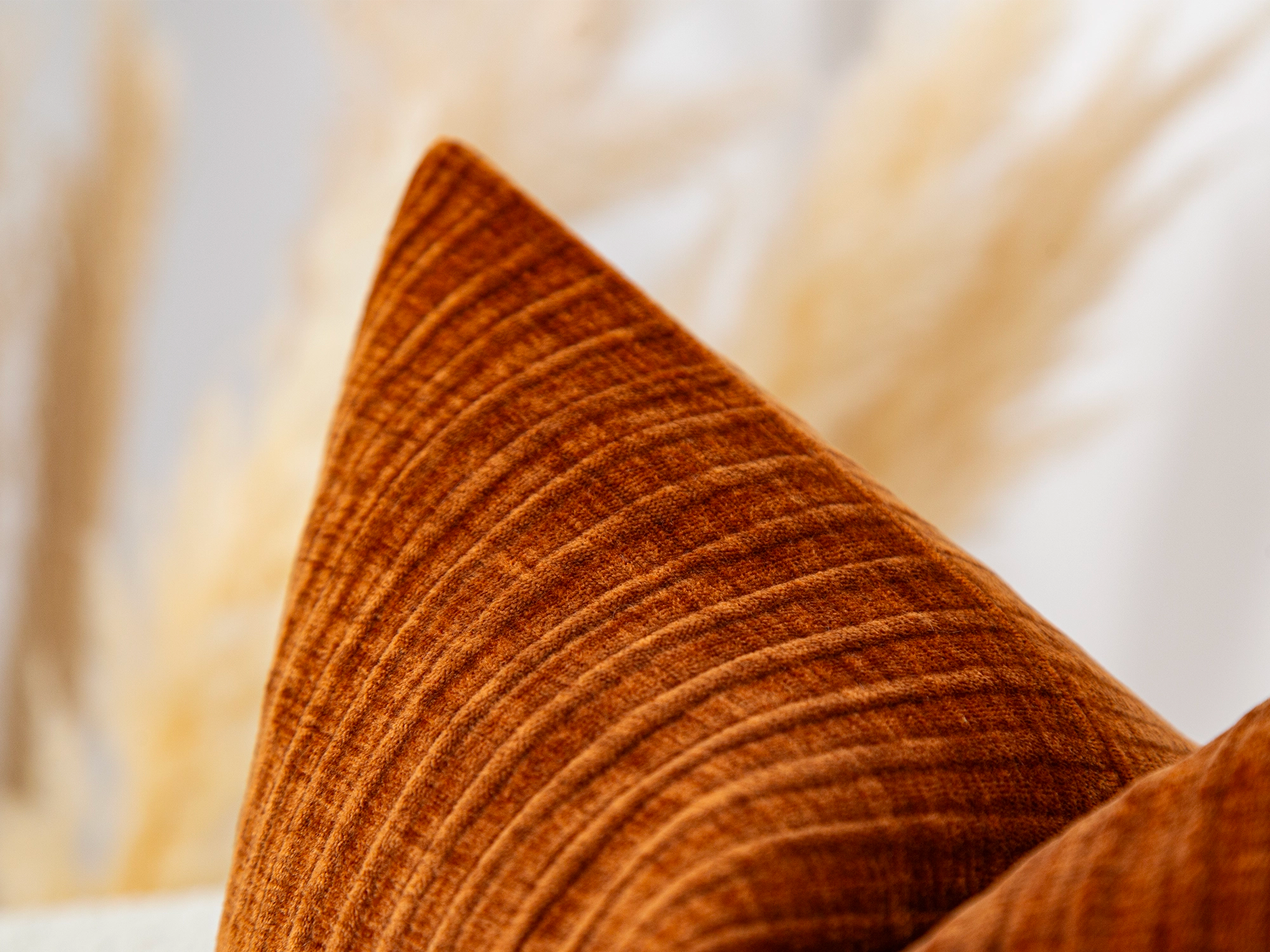 Burnt Orange Striped Soft Pillow Cover