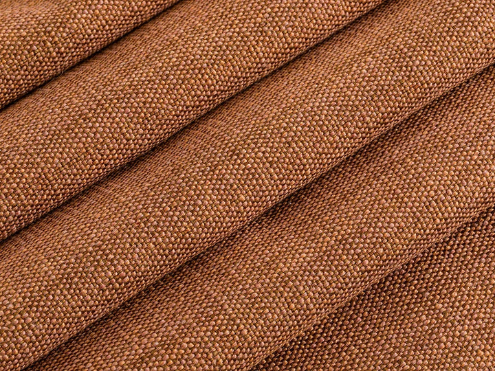 Rust Orange Linen Look Upholstery Fabric - Cunda
