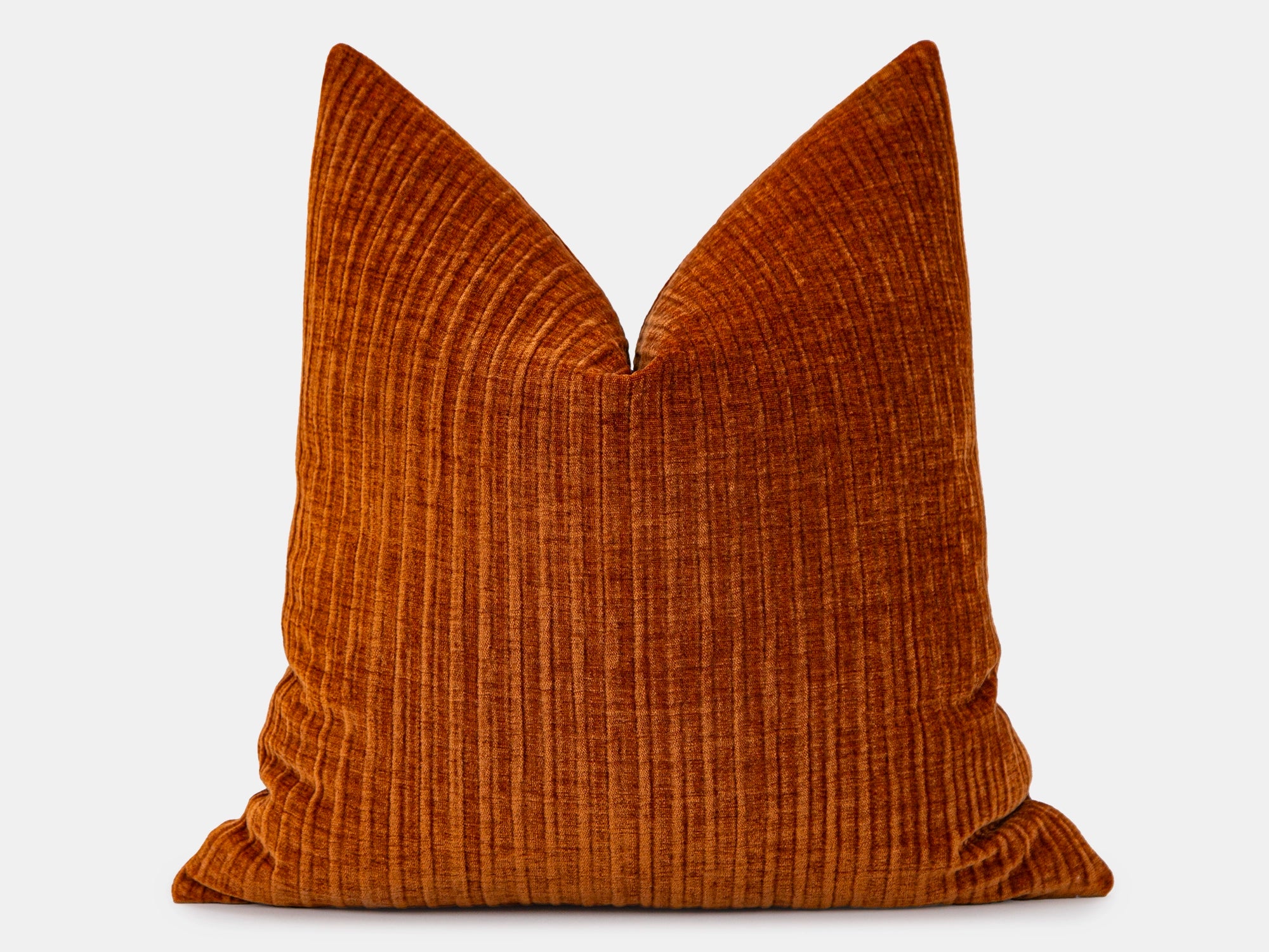 Burnt Orange Striped Soft Pillow Cover