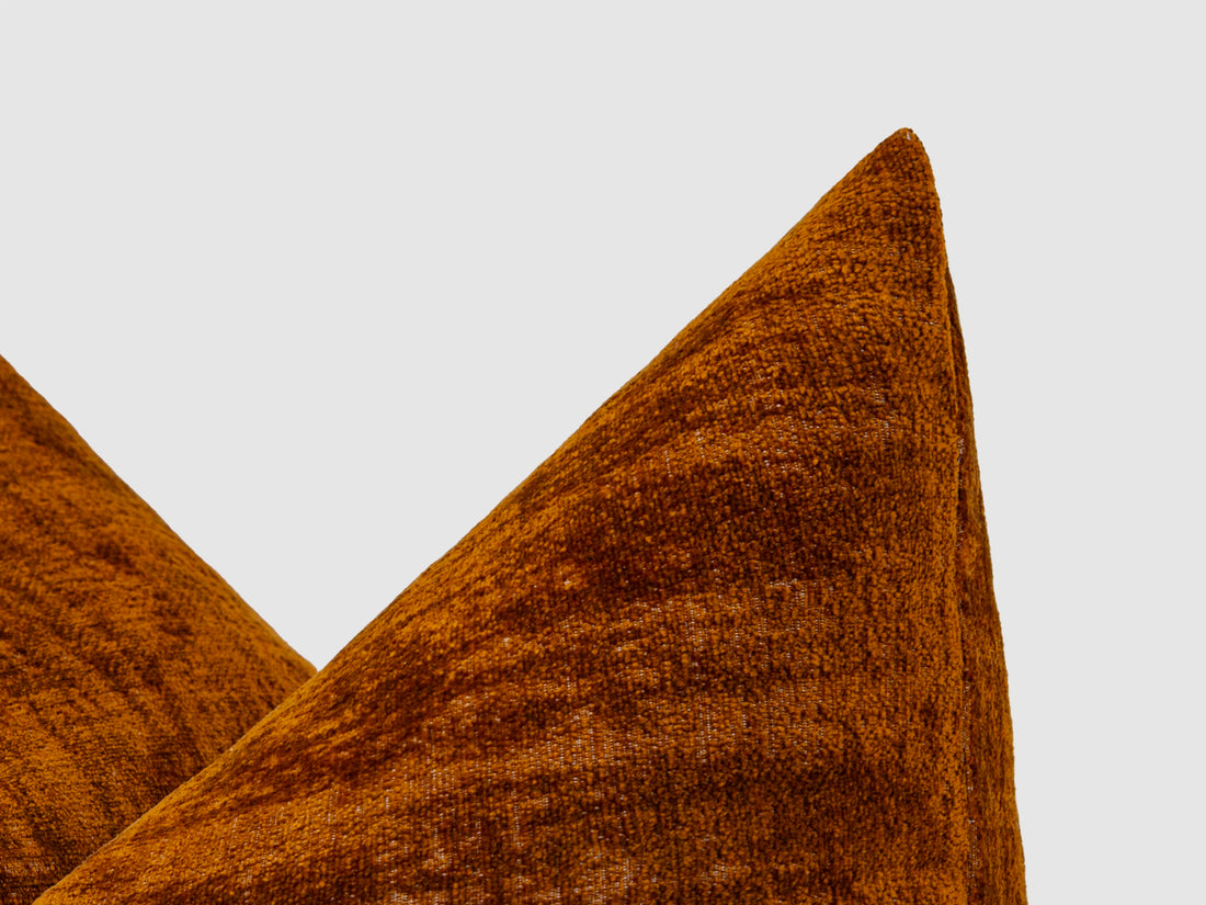 Rust Orange Textured Pillow Cover