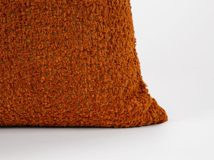 Rust Orange Plush Pillow Cover - Teddy